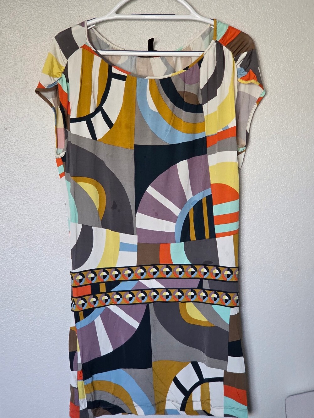 BCBGMaxAzria Multicolor Geometric Knit Dress